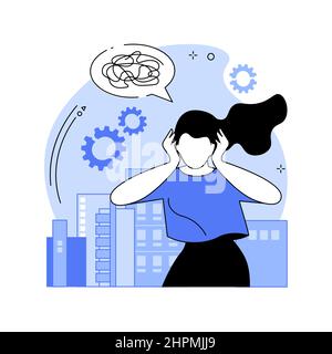 Cognitive dissonance abstract concept vector illustration. Stock Vector