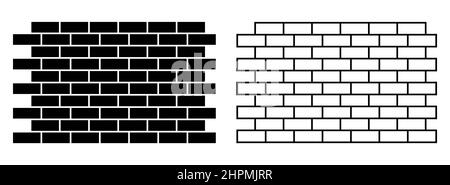 Set of bricks icons. Trendy flat and line art style. Vector illustration isolated on white background Stock Vector