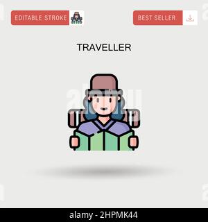 Traveller Simple vector icon. Stock Vector