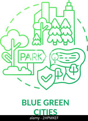 Eco friendly landscaping green gradient concept icon Stock Vector Image ...