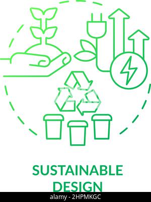 Urban planning green gradient concept icons set Stock Vector Image ...