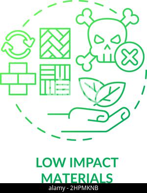 Low impact materials green gradient concept icon Stock Vector