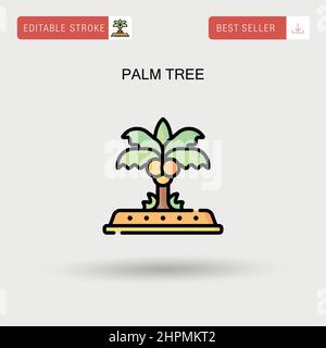 Palm tree Simple vector icon. Stock Vector