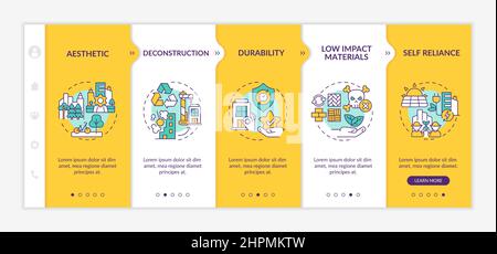Sustainable city design yellow onboarding template Stock Vector
