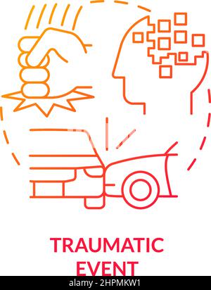 Traumatic event red gradient concept icon Stock Vector
