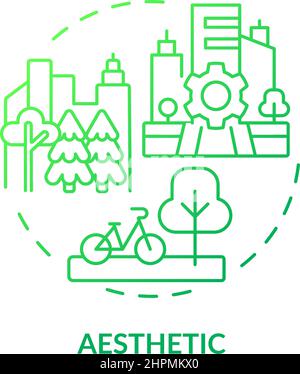 Urban planning green gradient concept icons set Stock Vector Image ...