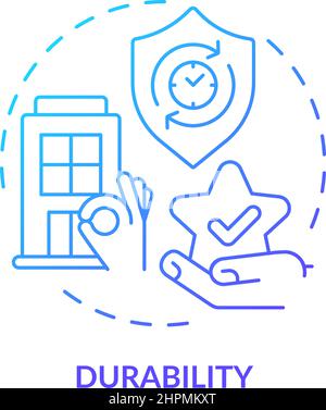 Durability blue gradient concept icon Stock Vector