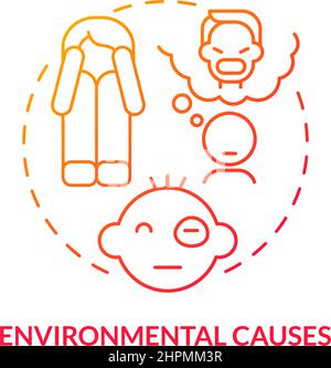 Environmental causes red gradient concept icon Stock Vector