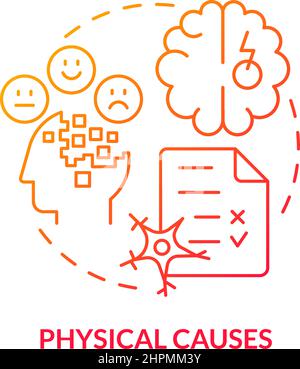 Physical causes red gradient concept icon Stock Vector