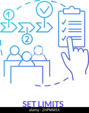 Set limits blue gradient concept icon Stock Vector