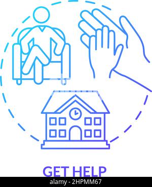 Get help blue gradient concept icon Stock Vector