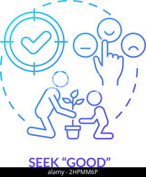Seek good blue gradient concept icon Stock Vector