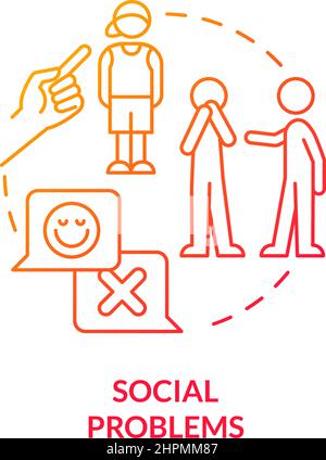 Social problems red gradient concept icon Stock Vector