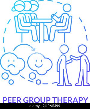 Peer group therapy blue gradient concept icon Stock Vector