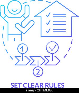 Set clear rules blue gradient concept icon Stock Vector