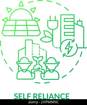 Self reliance green gradient concept icon Stock Vector