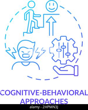Cognitive behavioral approaches blue gradient concept icon Stock Vector