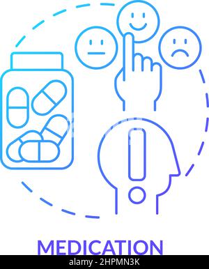 Medication blue gradient concept icon Stock Vector