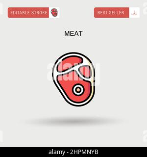 Meat Simple vector icon. Stock Vector