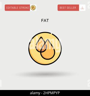 Fat Simple vector icon. Stock Vector