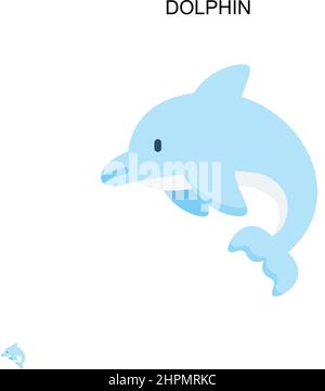 Dolphin Simple vector icon. Illustration symbol design template for web mobile UI element. Stock Vector
