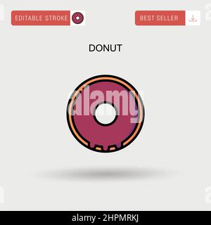 Donut Simple vector icon. Stock Vector