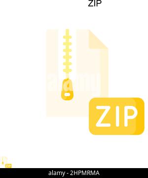 Zip Simple vector icon. Illustration symbol design template for web mobile UI element. Stock Vector