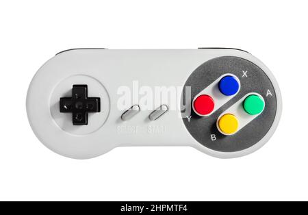 Vintage arcade video game isolated on white Stock Photo - Alamy
