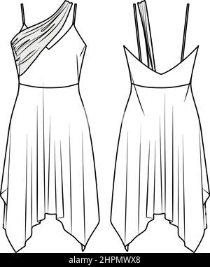 140 Asymmetrical Dress Illustrations RoyaltyFree Vector Graphics  Clip  Art  iStock