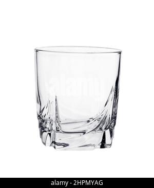 Cup glass. Glass empty cup isolated on white background. Stock Photo