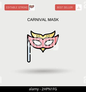 Carnival mask Simple vector icon. Stock Vector