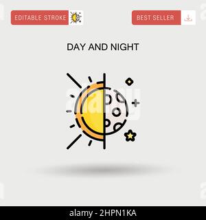 Day and night Simple vector icon. Stock Vector