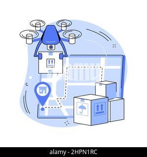 Drone delivery abstract concept vector illustration Stock Vector Image ...