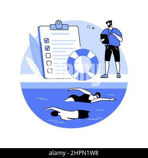 Swimming and lifesaving classes abstract concept vector illustration. Stock Vector