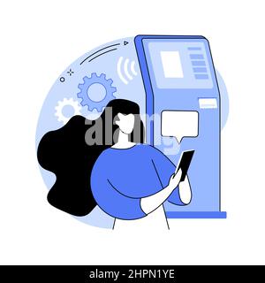 Electronic queuing system abstract concept vector illustration. Stock Vector