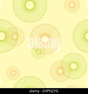 yellow seamless vector pattern with round elements Stock Vector
