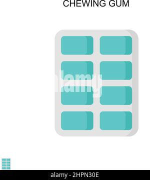 Chewing gum Simple vector icon. Illustration symbol design template for web mobile UI element. Stock Vector