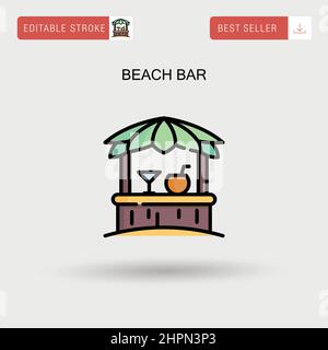 Beach bar Simple vector icon. Stock Vector