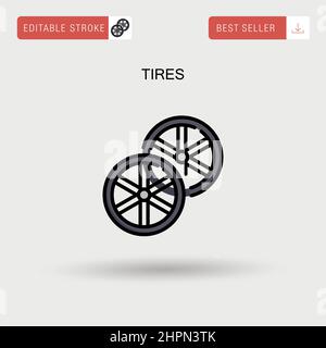 Tires Simple vector icon. Stock Vector