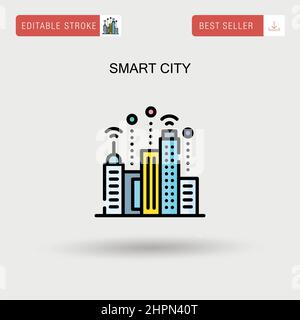 Smart city Simple vector icon. Stock Vector