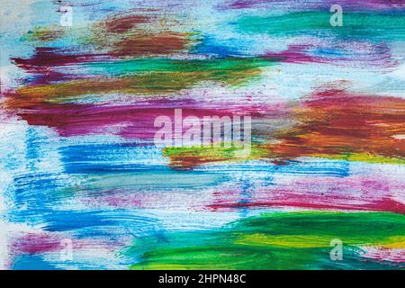 Hand drawn watercolor abstract art background.Color texture. Brushstrokes of multicolored paints. Bright spray, spots, splashes Stock Photo