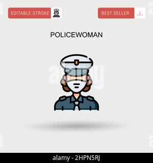 Policewoman Simple vector icon. Stock Vector
