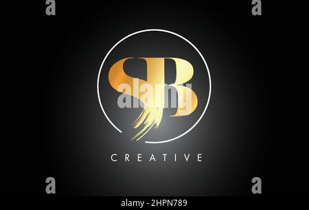 SB Brush Stroke Letter Logo Design. Black Paint Logo Leters Icon with ...