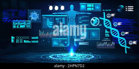 Modern medical science. Medical orthopedics. HUD style Stock Vector