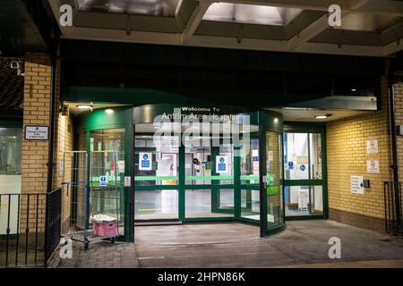 Main entrance to Antrim Area Hospital. Stock Photo