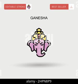 Ganesha Simple vector icon. Stock Vector