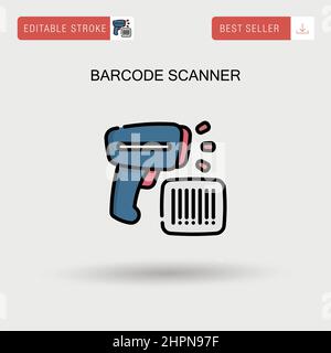 Barcode scanner Simple vector icon. Stock Vector