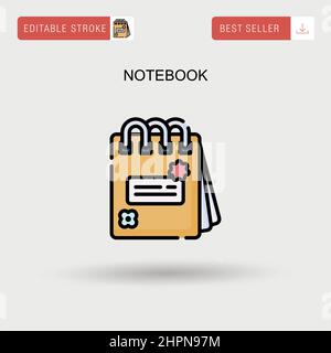 Notebook Simple vector icon. Stock Vector