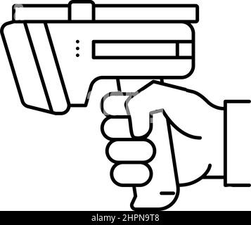 laser gun for scan rfid line icon vector illustration Stock Vector ...