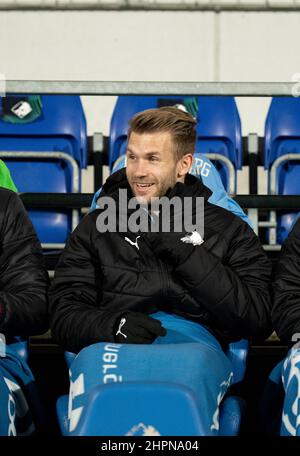 Randers, Denmark. 21st, February 2022. Frederik Lauenborg of Randers FC seen during the 3F Superliga match between Randers FC and Viborg FF at Cepheus Park in Randers. (Photo credit: Gonzales Photo - Balazs Popal). Stock Photo